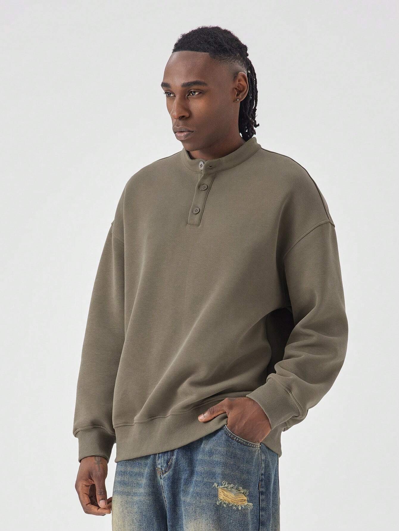 Sweatshirt henry collar