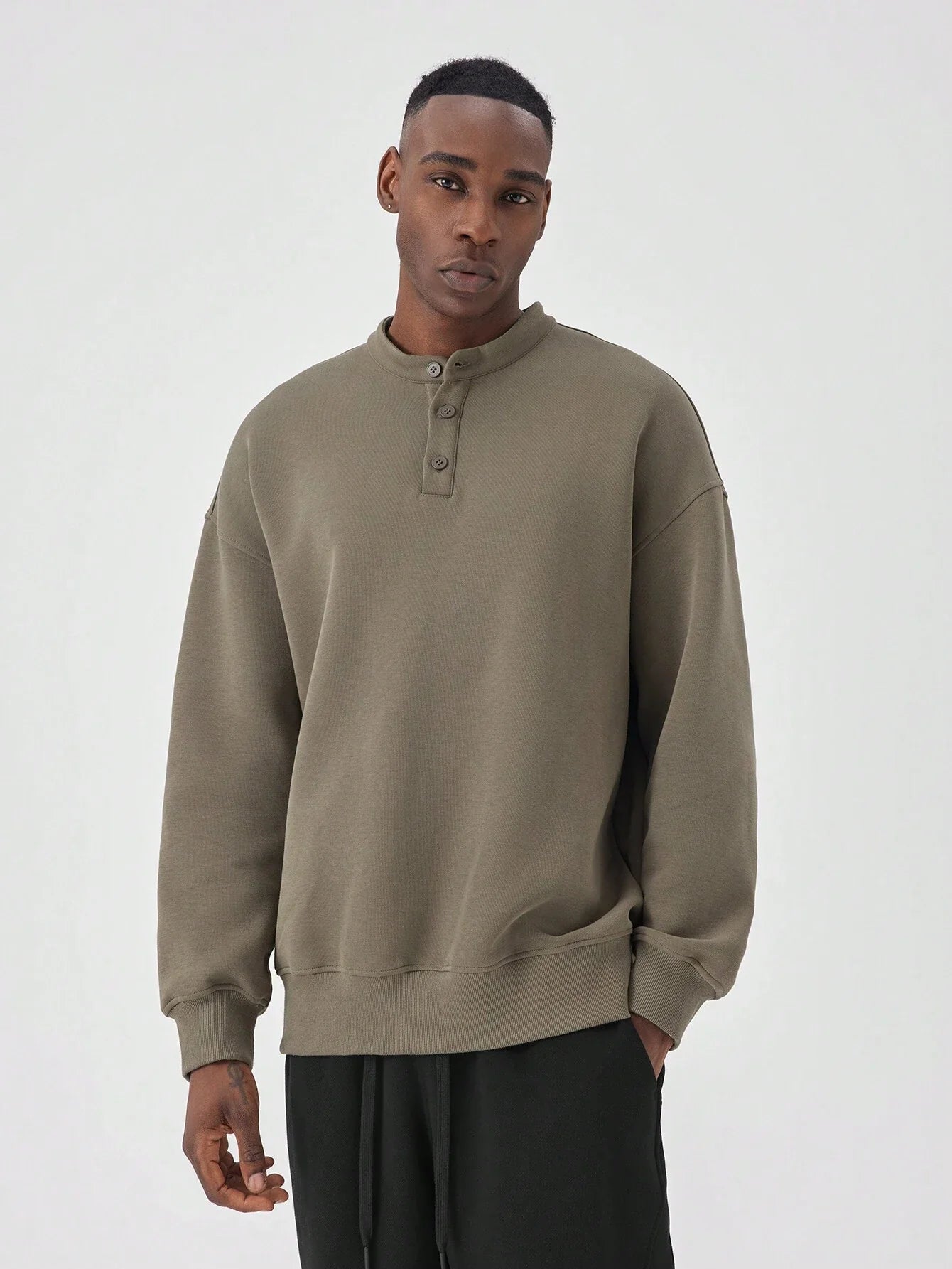 Sweatshirt henry collar