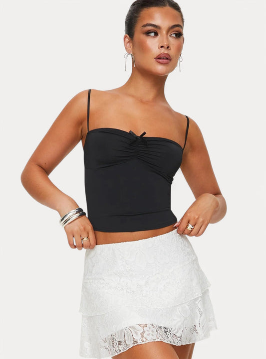 Black Tank Top with Bow