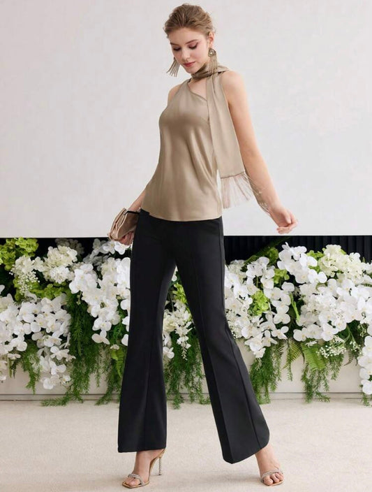 Asymmetrical Satin Top