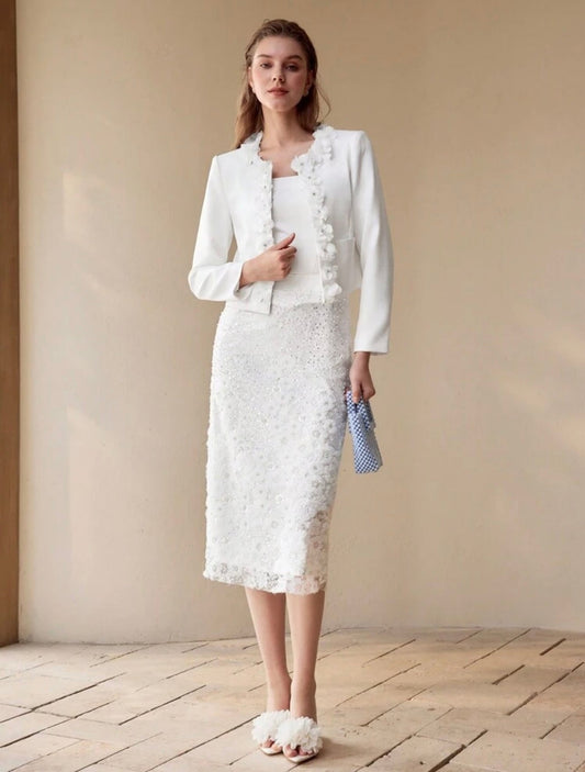 White Floral Waistcoat